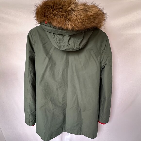 Boden Brentor Parka | Pine / Red / Leopard | Size 6 - Picture 5 of 8
